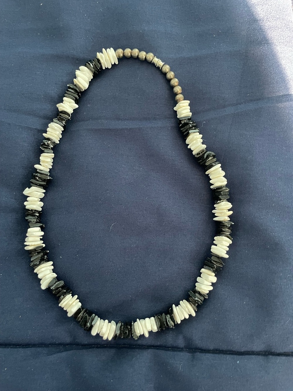 Black and White Shell Chip Necklace
